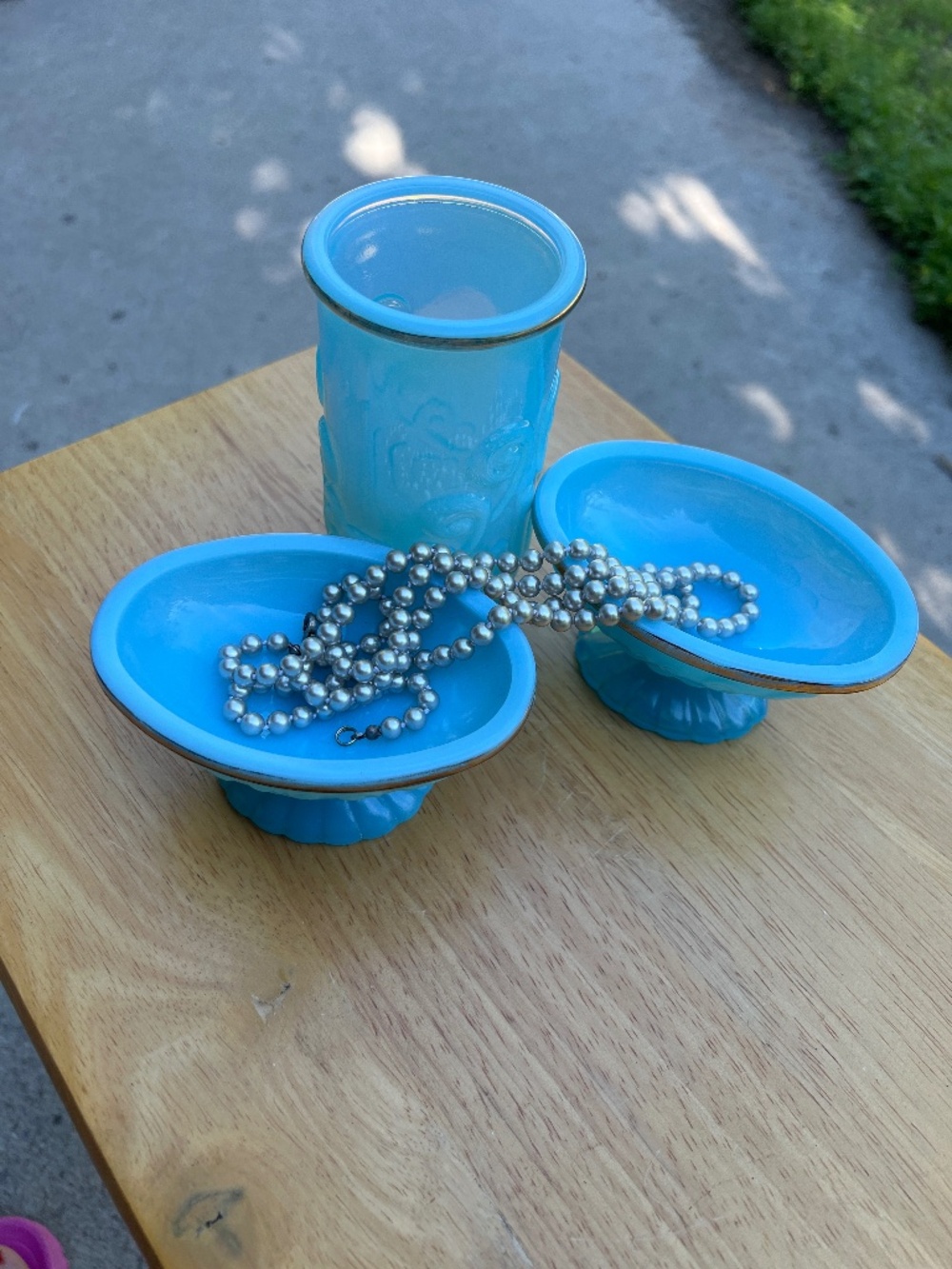Vintage Bristol Blue Milk Glass by Avon